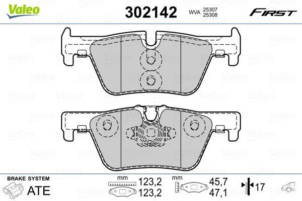 Valeo 302142 Bremsbelagsatz, Scheibenbremse