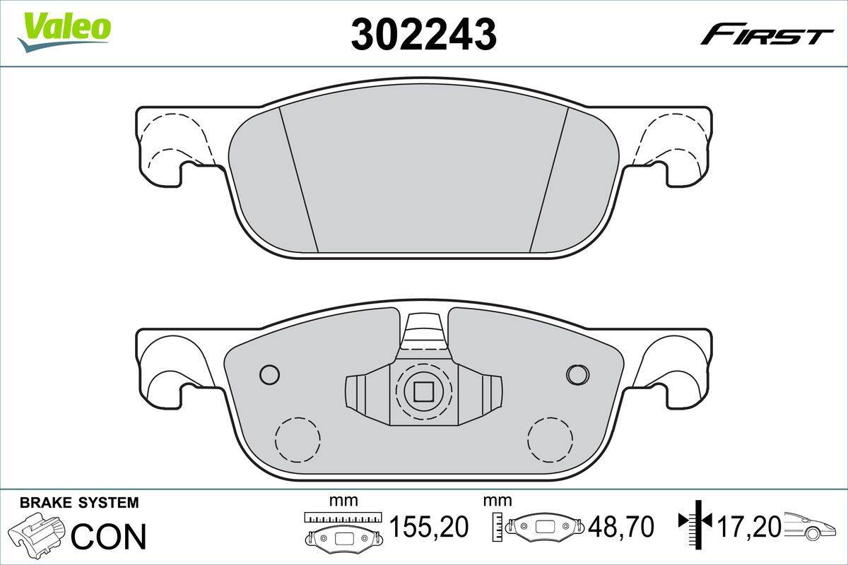 Valeo 302243 Bremsbelagsatz, Scheibenbremse