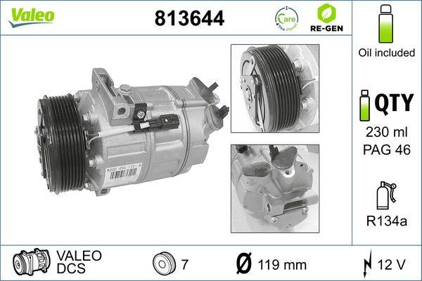 Valeo 813644 Kompressor, Klimaanlage