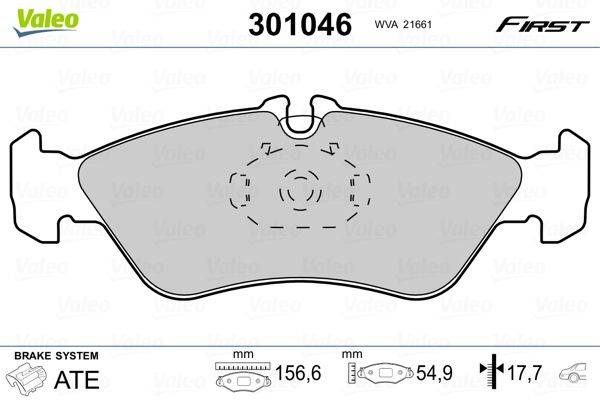 Valeo 301046 Bremsbelagsatz, Scheibenbremse