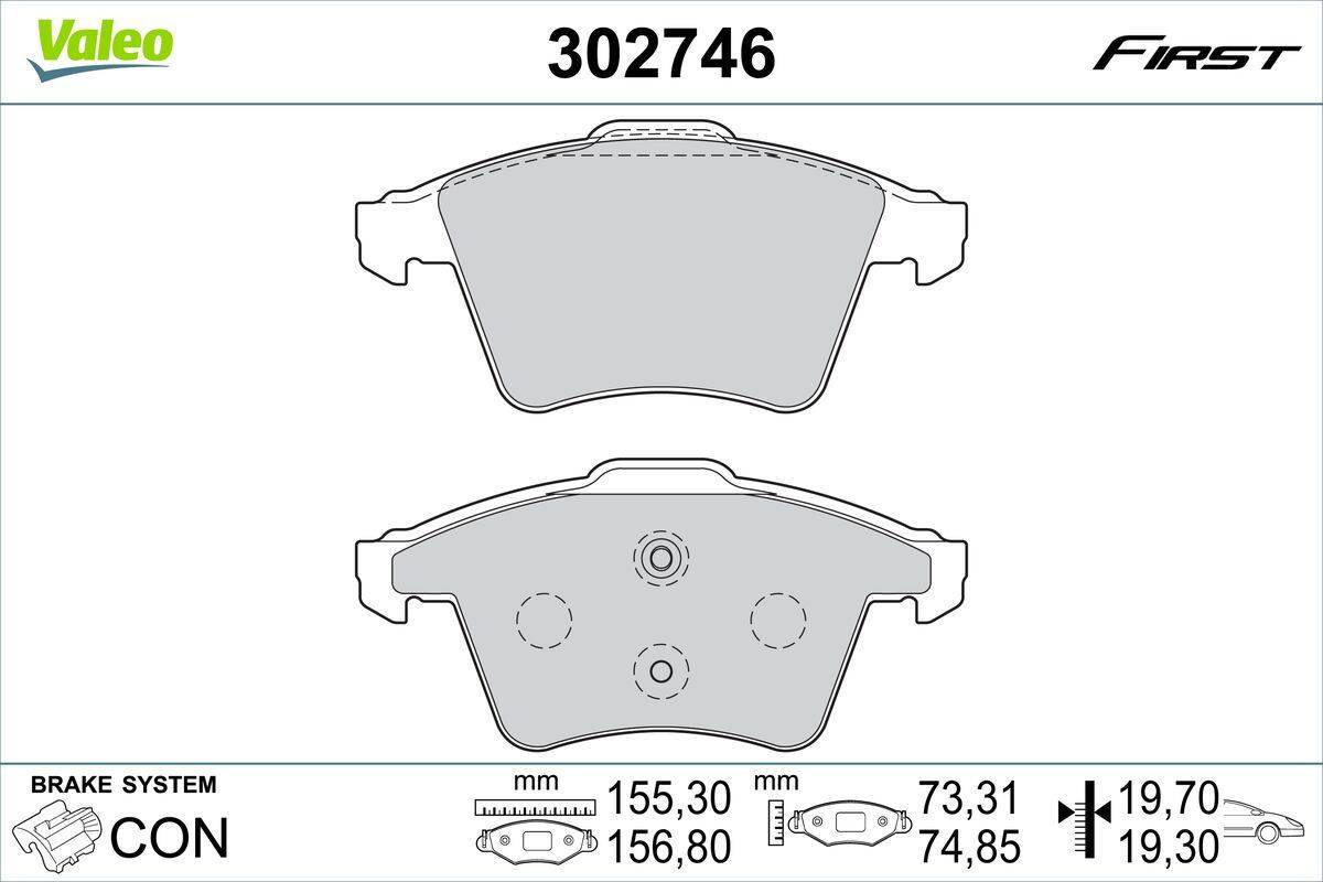 Valeo 302746 Bremsbelagsatz, Scheibenbremse