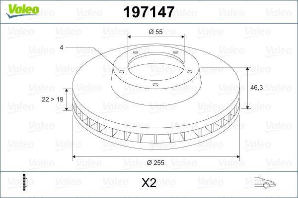 Valeo 197147 Bremsscheibe