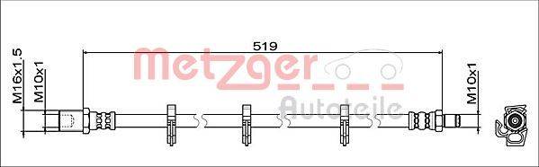 Metzger 4112047 Bremsschlauch