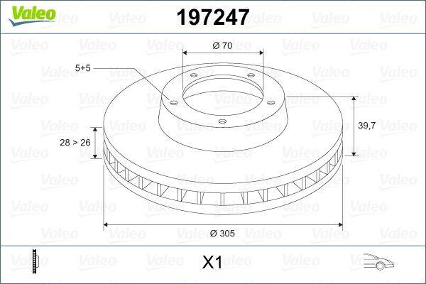 Valeo 197247 Bremsscheibe