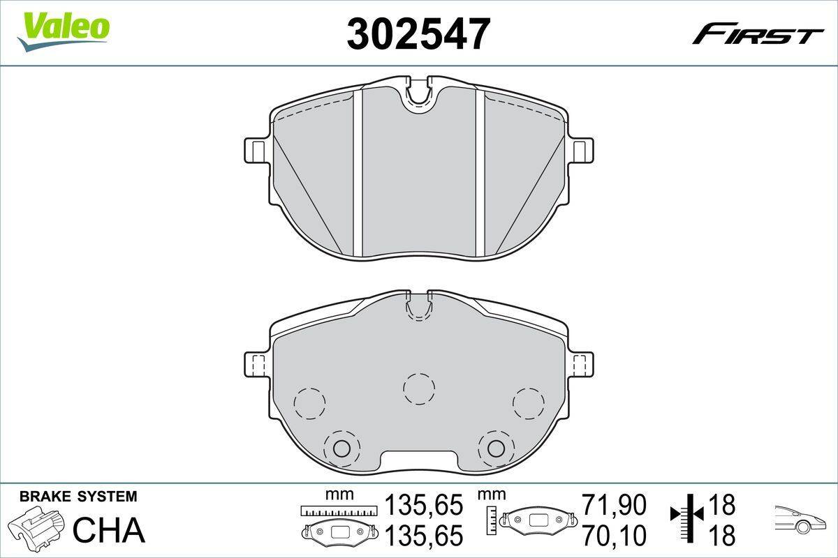 Valeo 302547 Bremsbelagsatz, Scheibenbremse