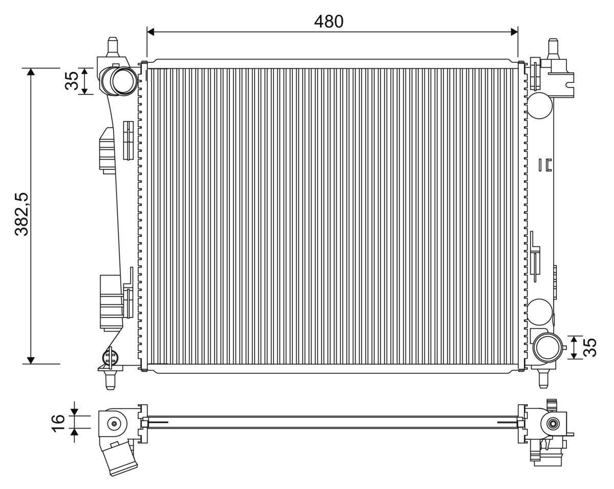 Valeo 701347 Kühler, Motorkühlung