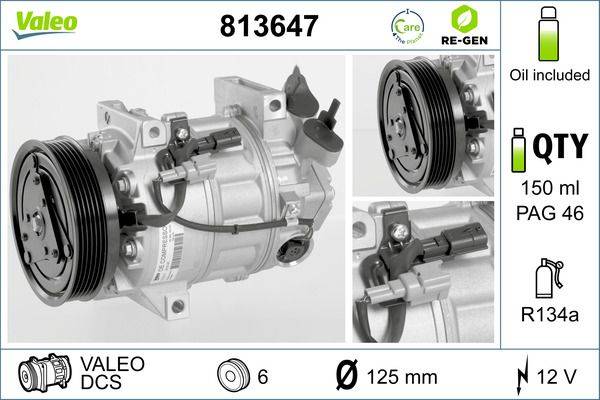 Valeo 813647 Kompressor, Klimaanlage