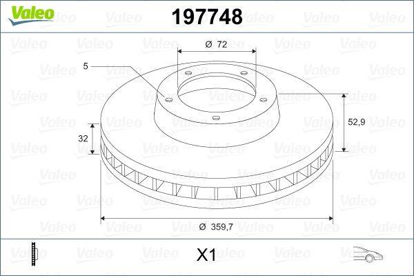 Valeo 197748 Bremsscheibe