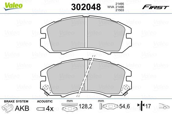Valeo 302048 Bremsbelagsatz, Scheibenbremse