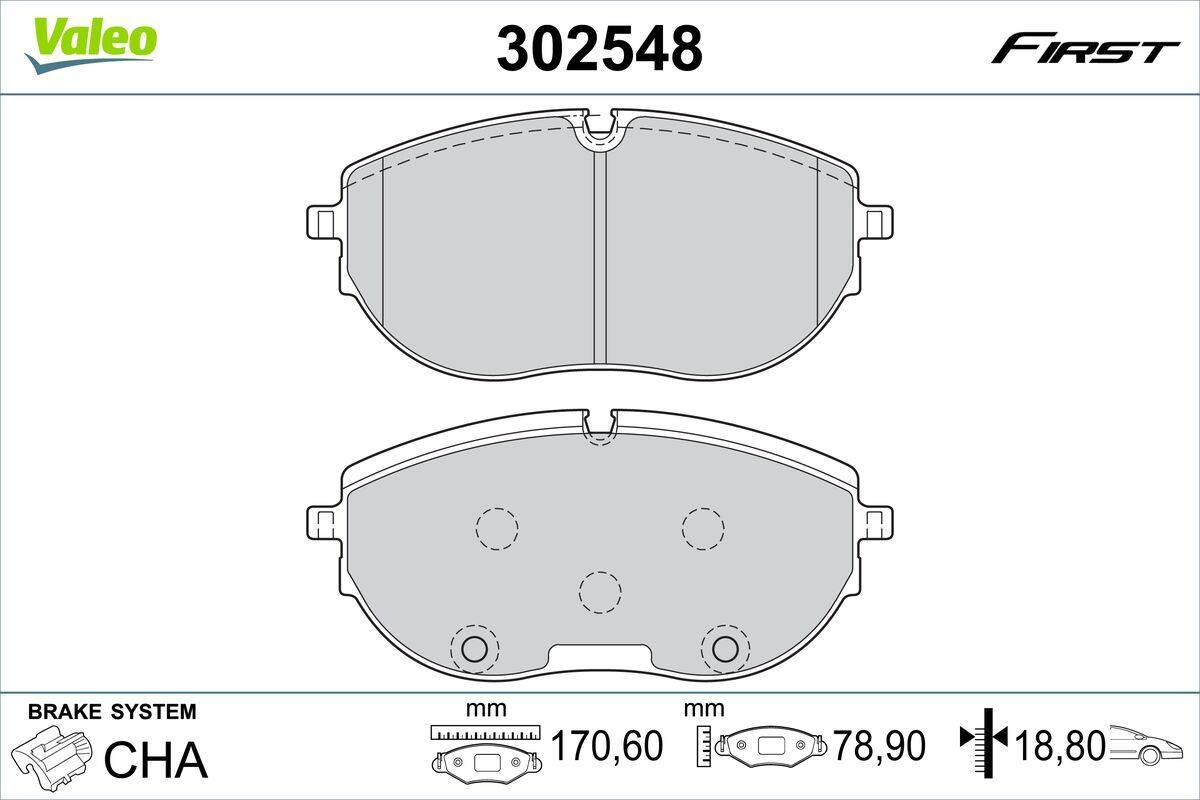 Valeo 302548 Bremsbelagsatz, Scheibenbremse