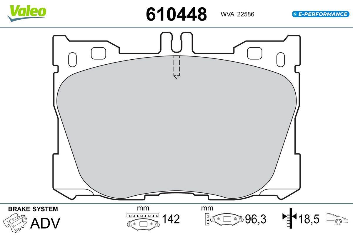 Valeo 610448 Bremsbelagsatz, Scheibenbremse