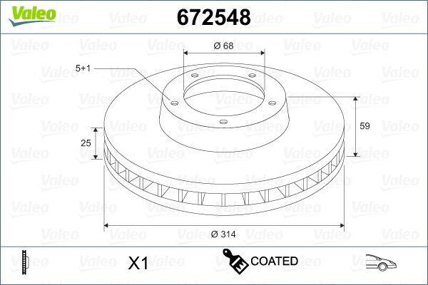 Valeo 672548 Bremsscheibe