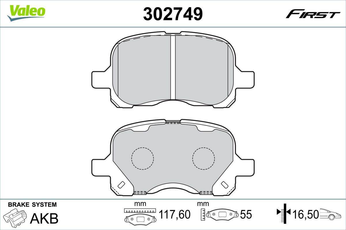 Valeo 302749 Bremsbelagsatz, Scheibenbremse