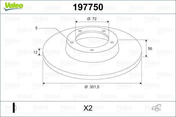 Valeo 197750 Bremsscheibe