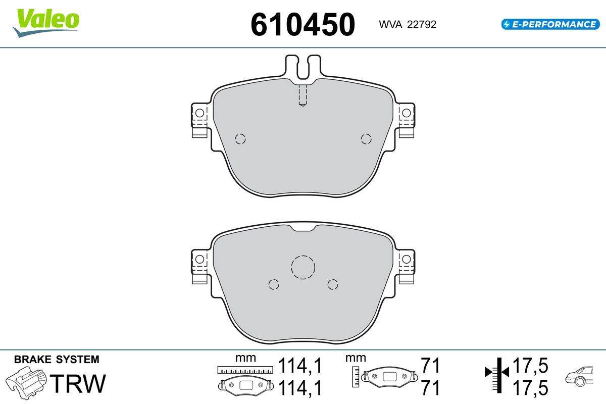 Valeo 610450 Bremsbelagsatz, Scheibenbremse