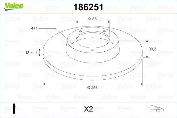 Valeo 186251 Bremsscheibe