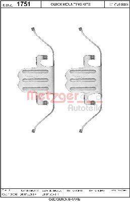 Metzger 109-1751 Zubehörsatz, Scheibenbremsbelag