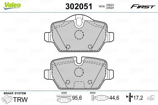 Valeo 302051 Bremsbelagsatz, Scheibenbremse