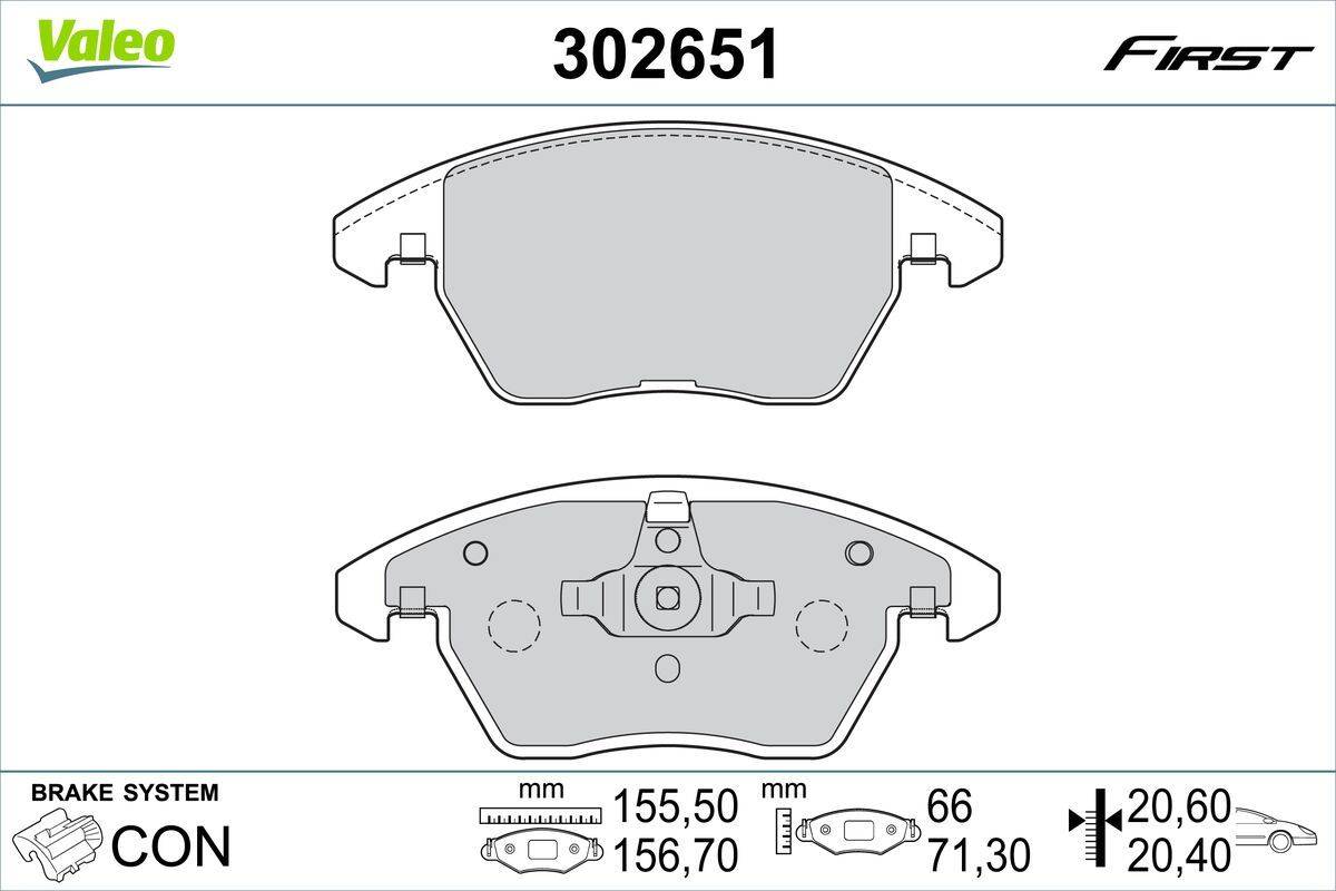 Valeo 302651 Bremsbelagsatz, Scheibenbremse