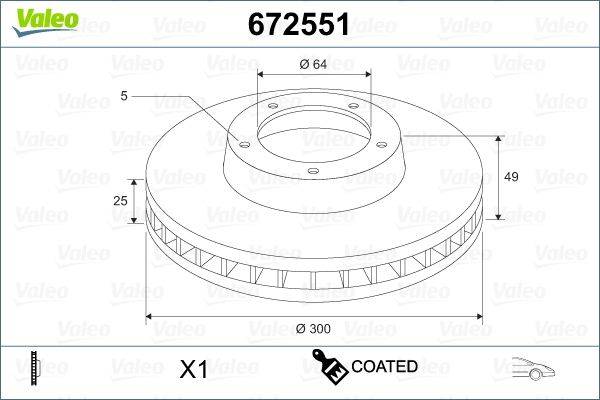 Valeo 672551 Bremsscheibe