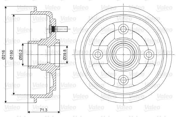 Valeo 237052 Bremstrommel