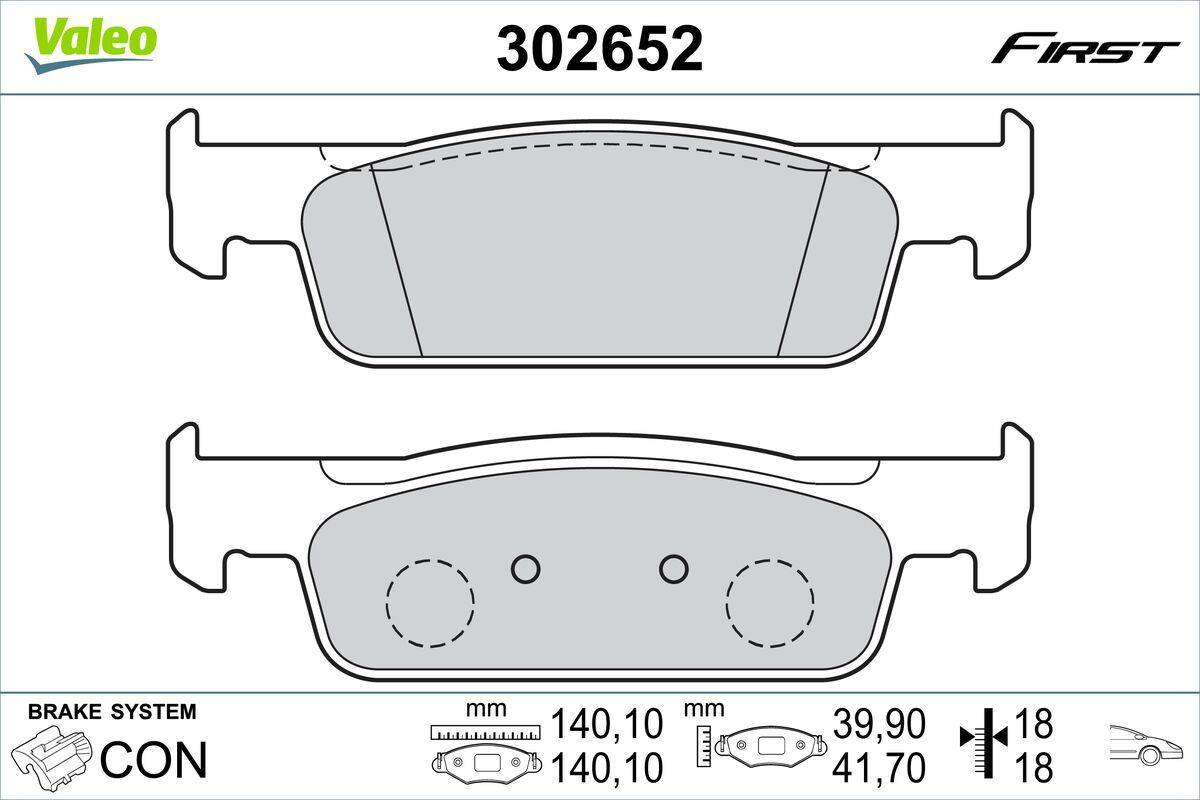 Valeo 302652 Bremsbelagsatz, Scheibenbremse