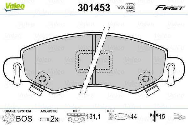 Valeo 301453 Bremsbelagsatz, Scheibenbremse