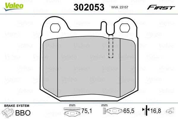 Valeo 302053 Bremsbelagsatz, Scheibenbremse