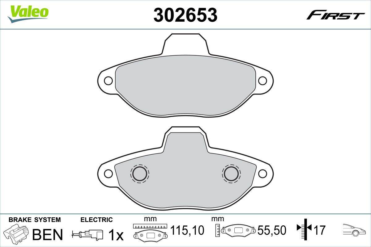 Valeo 302653 Bremsbelagsatz, Scheibenbremse