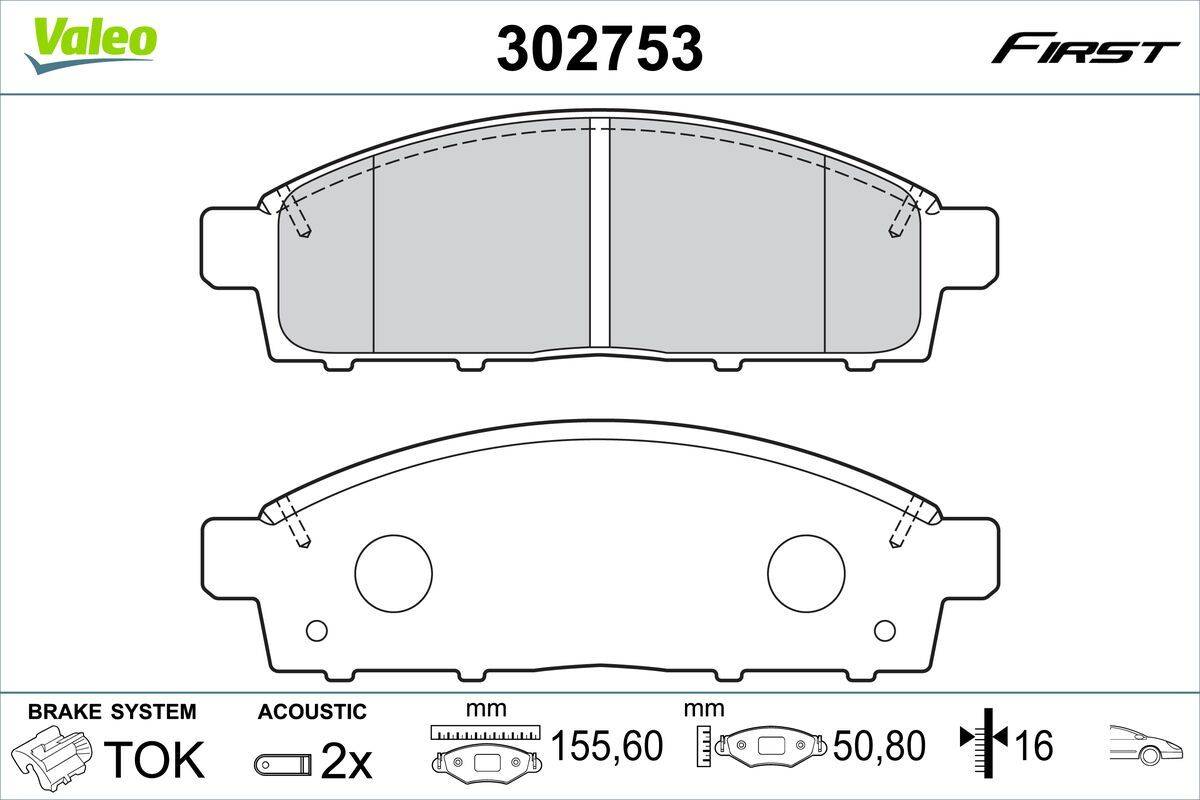 Valeo 302753 Bremsbelagsatz, Scheibenbremse