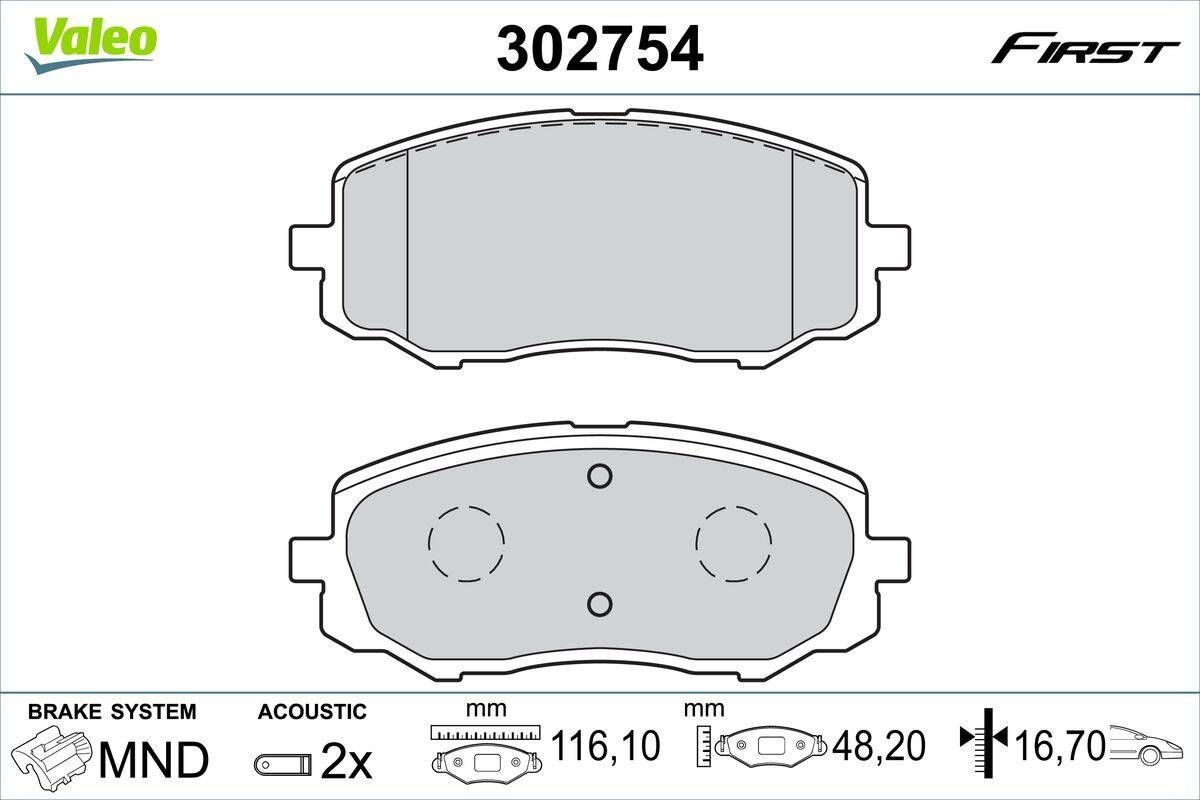 Valeo 302754 Bremsbelagsatz, Scheibenbremse