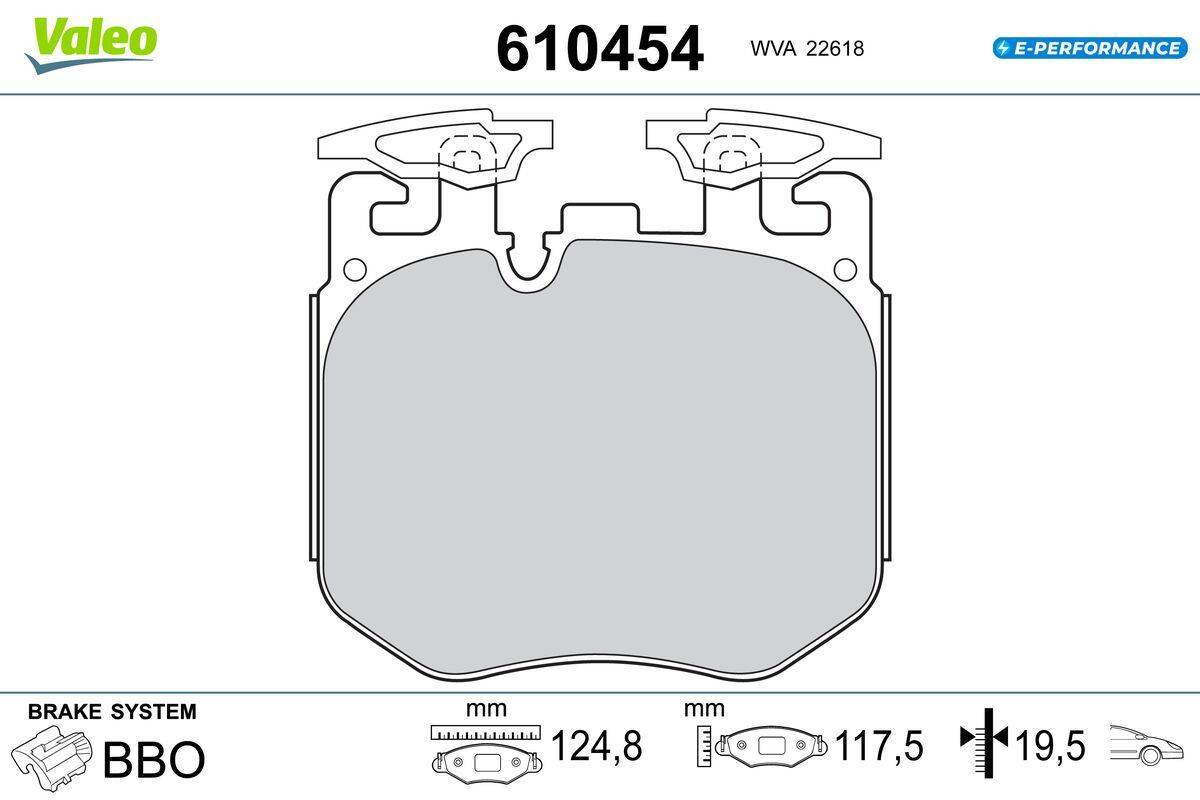 Valeo 610454 Bremsbelagsatz, Scheibenbremse
