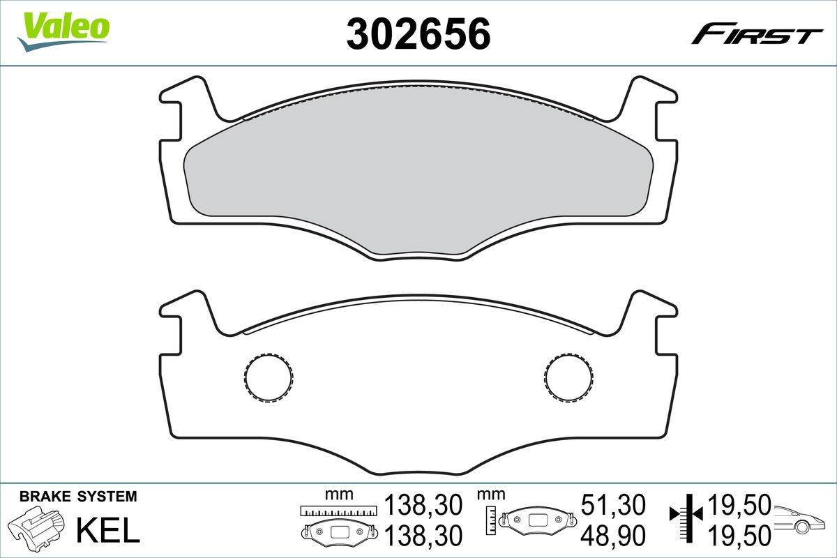 Valeo 302656 Bremsbelagsatz, Scheibenbremse