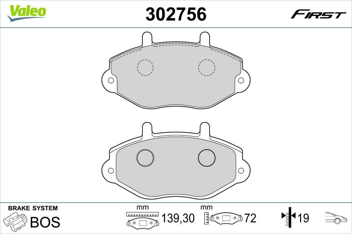 Valeo 302756 Bremsbelagsatz, Scheibenbremse