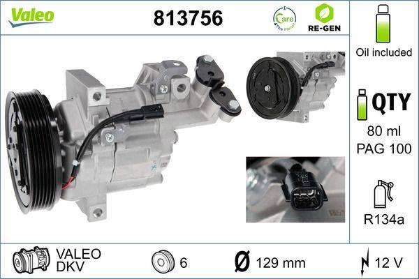 Valeo 813756 Kompressor, Klimaanlage