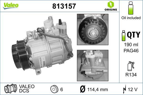 Valeo 813157 Kompressor, Klimaanlage