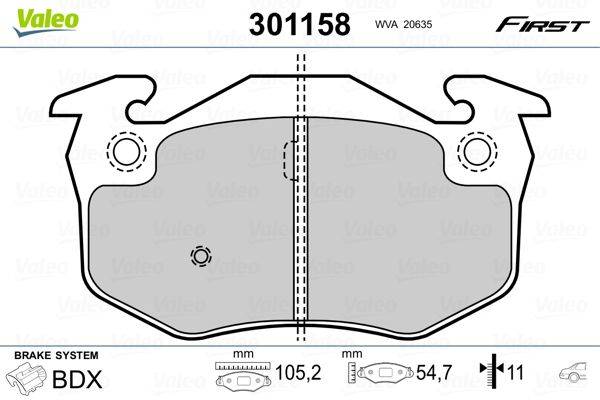 Valeo 301158 Bremsbelagsatz, Scheibenbremse