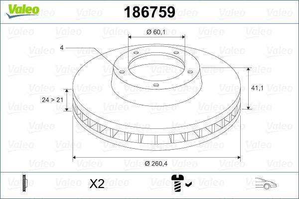 Valeo 186759 Bremsscheibe