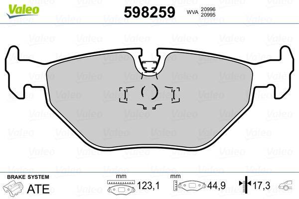 Valeo 598259 Bremsbelagsatz, Scheibenbremse