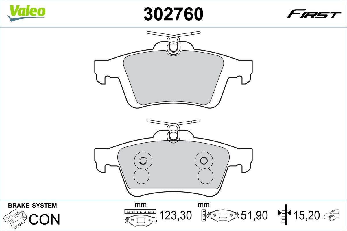 Valeo 302760 Bremsbelagsatz, Scheibenbremse