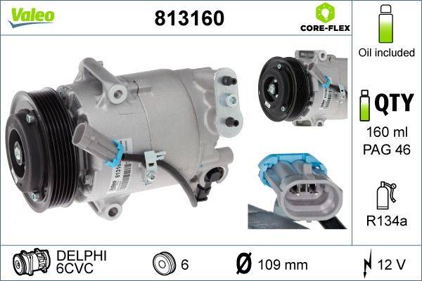 Valeo 813160 Kompressor, Klimaanlage