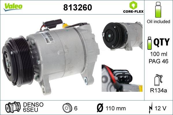 Valeo 813260 Kompressor, Klimaanlage