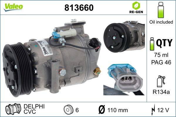 Valeo 813660 Kompressor, Klimaanlage