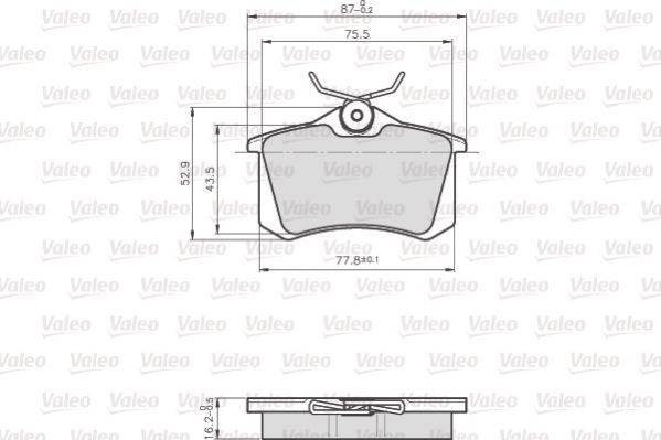 Valeo 872960 Bremsbelagsatz, Scheibenbremse