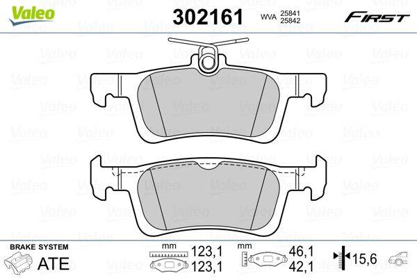 Valeo 302161 Bremsbelagsatz, Scheibenbremse