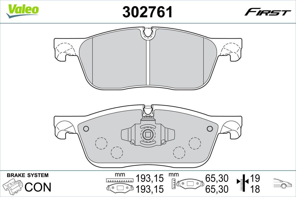 Valeo 302761 Bremsbelagsatz, Scheibenbremse