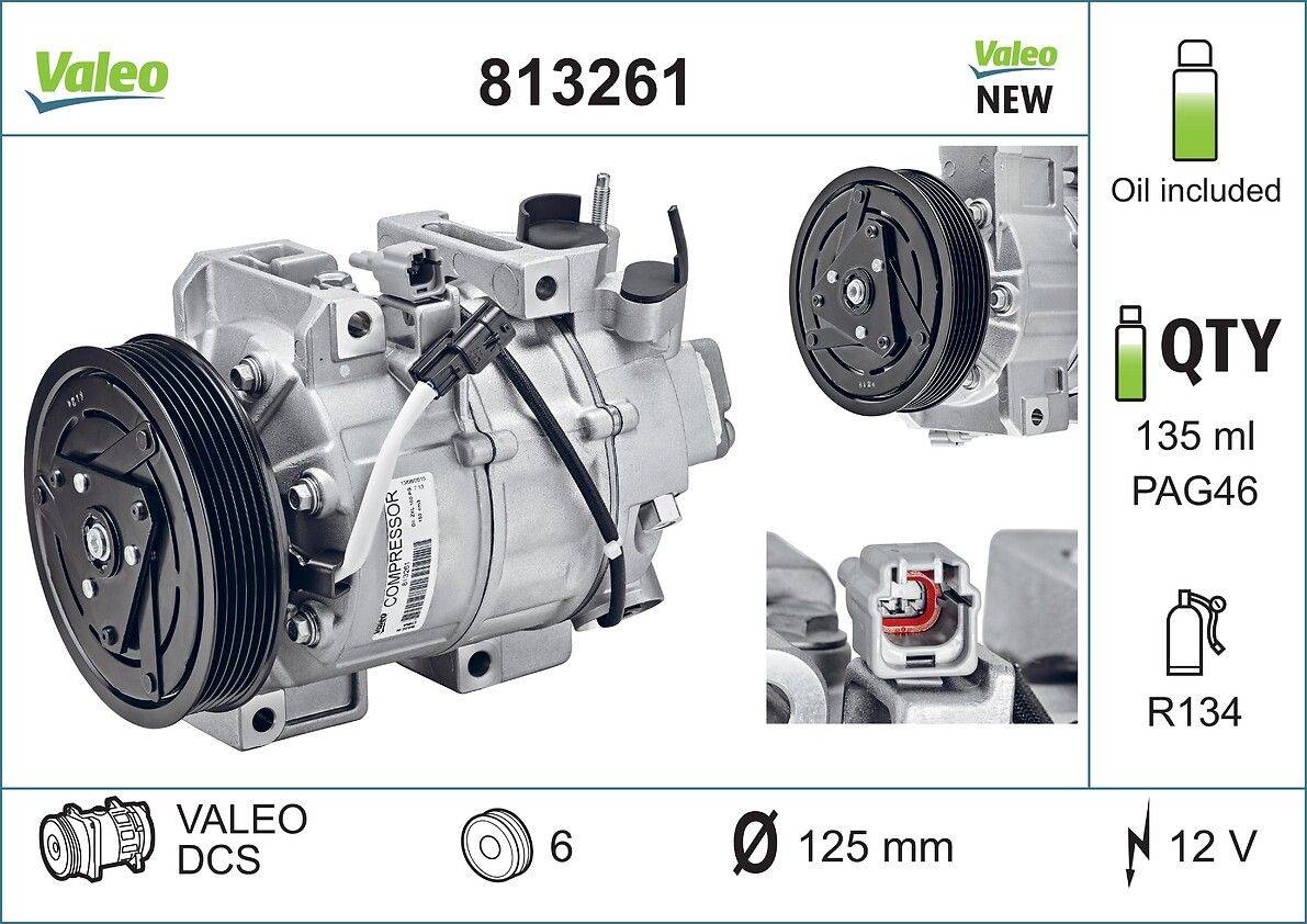 Valeo 813261 Kompressor, Klimaanlage