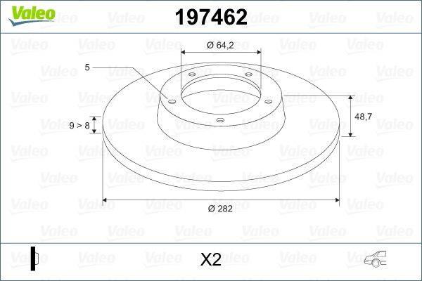 Valeo 197462 Bremsscheibe