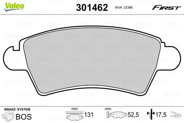 Valeo 301462 Bremsbelagsatz, Scheibenbremse