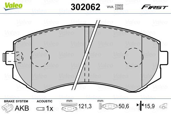 Valeo 302062 Bremsbelagsatz, Scheibenbremse